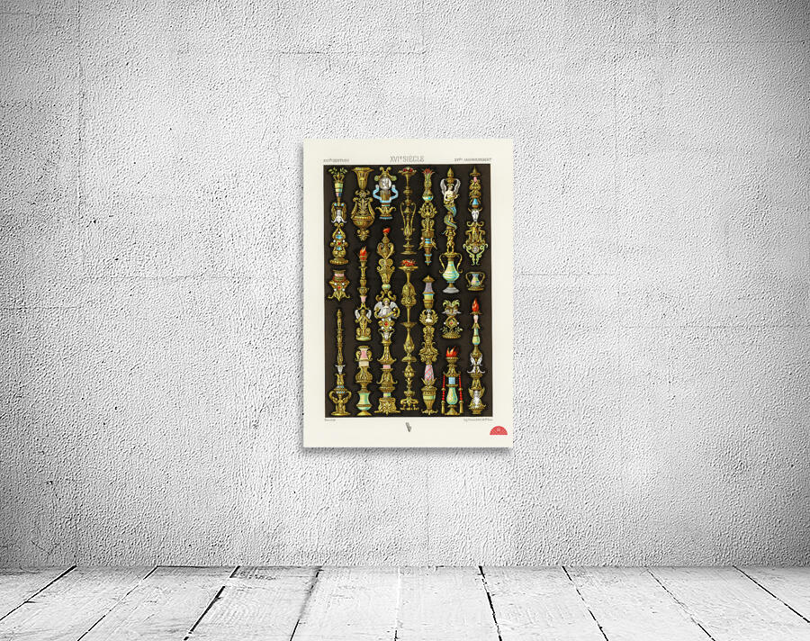 16th Century pattern. 1888 edition Lornement Polychrome by Albert Racine 1825–1893. Wall Preview