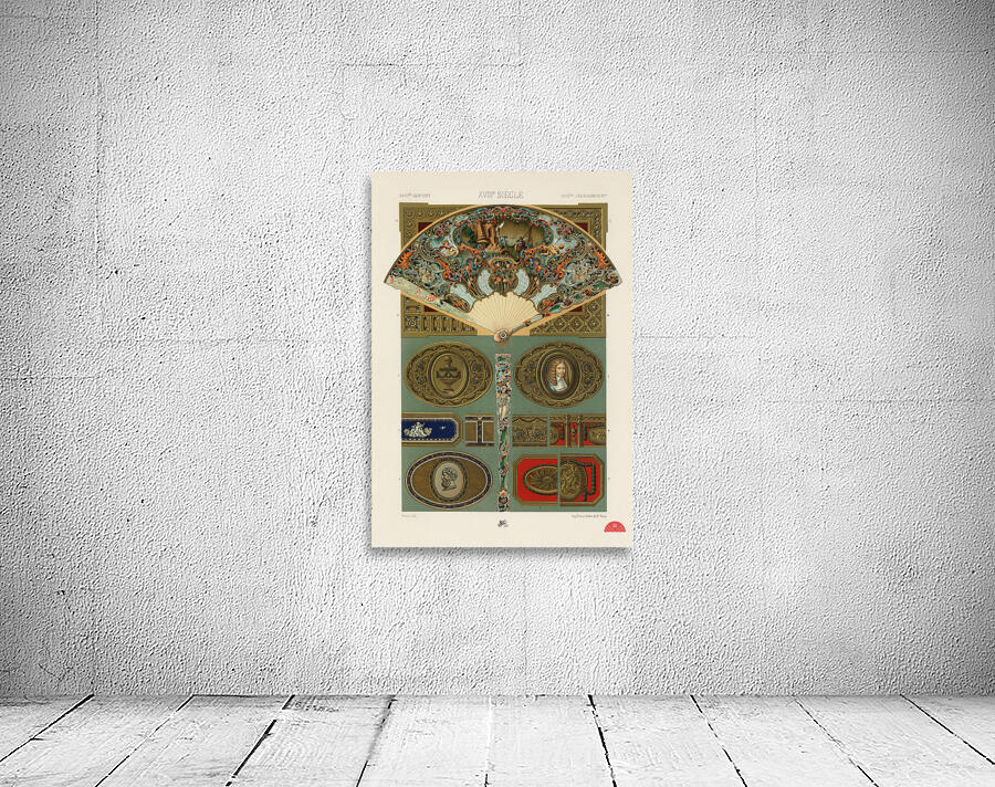 18th Century pattern. 1888 edition Lornement Polychrome by Albert Racine 1825–1893. Wall Preview