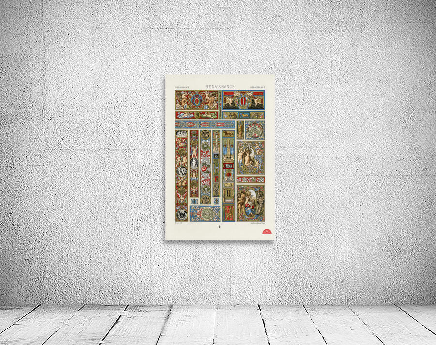 Renaissance pattern. 1888 edition Lornement Polychrome by Albert Racine 1825–1893. Wall Preview