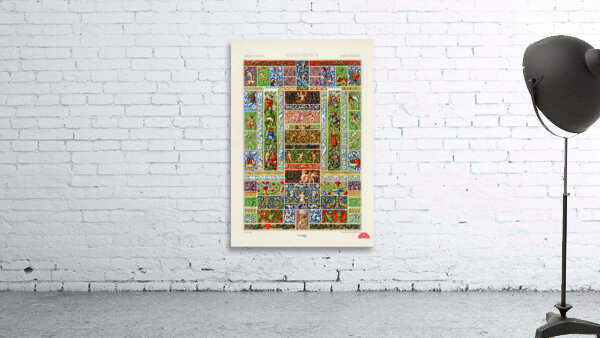 Renaissance pattern. 1888 edition Lornement Polychrome by Albert Racine 1825–1893. Wall Preview