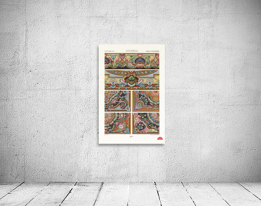 18th Century pattern. 1888 edition Lornement Polychrome by Albert Racine 1825–1893. Wall Preview