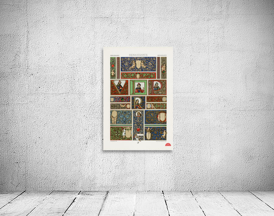 Renaissance pattern. 1888 edition Lornement Polychrome by Albert Racine 1825–1893. Wall Preview