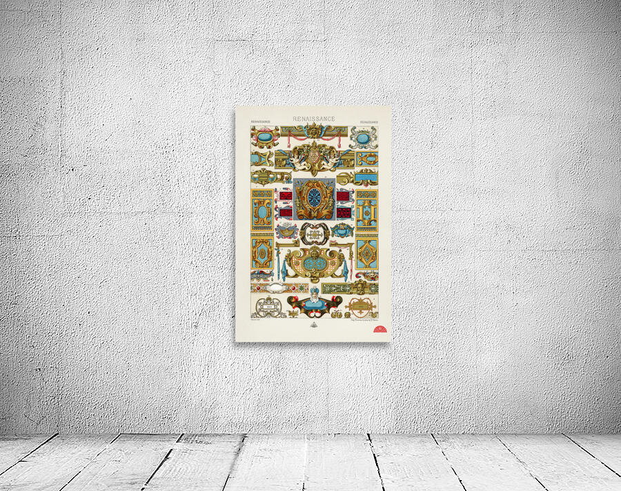 Renaissance pattern. 1888 edition Lornement Polychrome by Albert Racine 1825–1893. Wall Preview