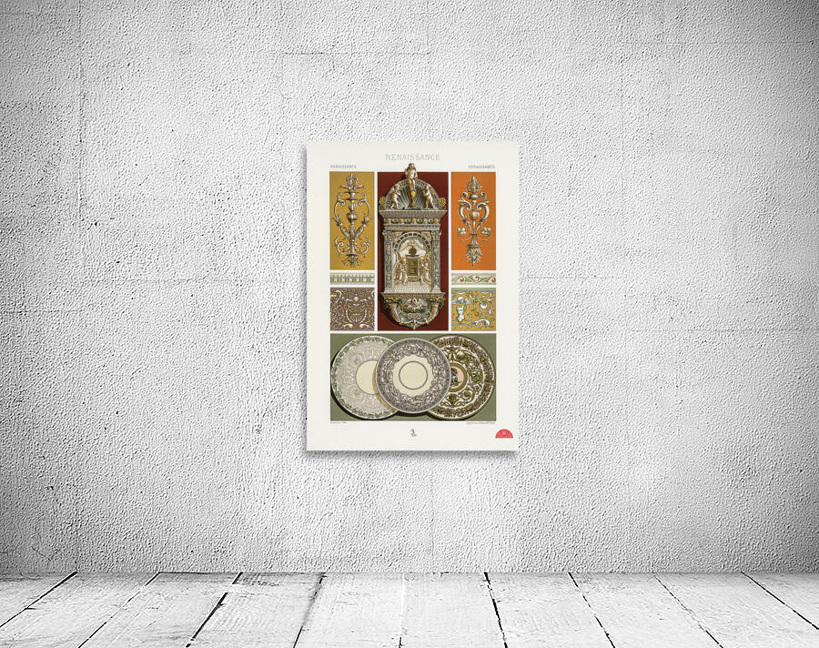 Renaissance pattern. 1888 edition Lornement Polychrome by Albert Racine 1825–1893. Wall Preview