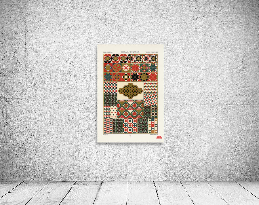 Roman-Byzantine pattern. 1888 edition Lornement Polychrome by Albert Racine 1825–1893. Wall Preview