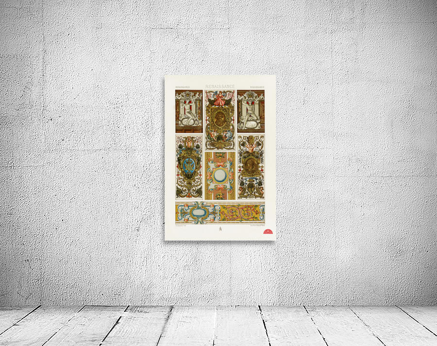 Renaissance pattern. 1888 edition Lornement Polychrome by Albert Racine 1825–1893. Wall Preview