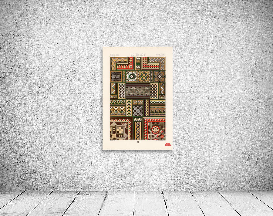 Middle-Ages pattern. 1888 edition Lornement Polychrome by Albert Racine 1825–1893. Wall Preview