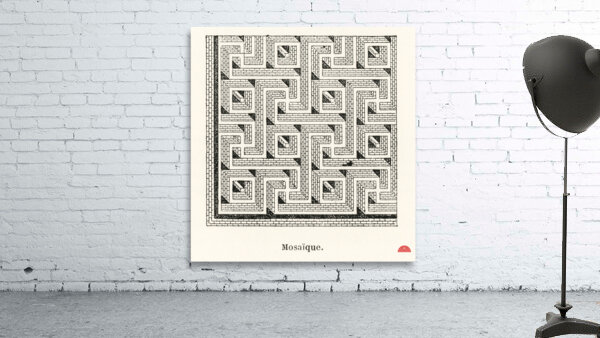 Mosaic pattern. 1888 edition Lornement Polychrome by Albert Racine 1825–1893. Wall Preview