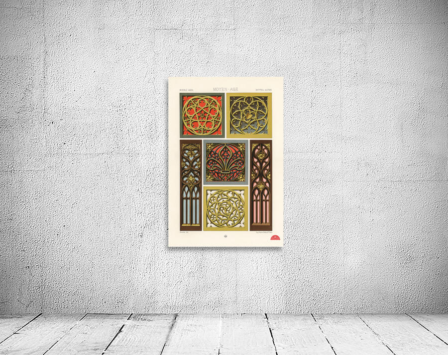 Middle-Ages pattern. 1888 edition Lornement Polychrome by Albert Racine 1825–1893. Wall Preview