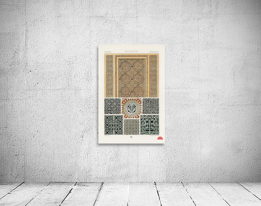 Byzantine pattern. 1888 edition Lornement Polychrome by Albert Racine 1825–1893. Wall Preview