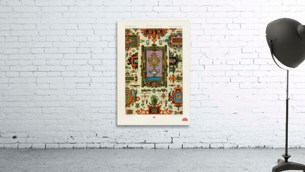 16th and 17th Century pattern. 1888 edition Lornement Polychrome by Albert Racine 1825–1893. Wall Preview