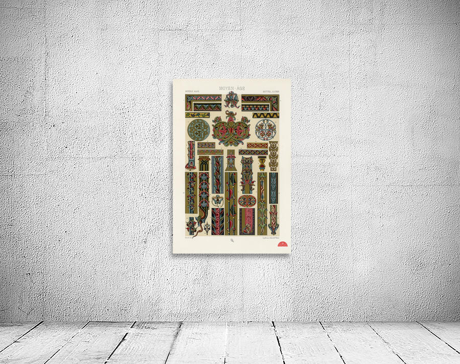 Middle-Ages pattern. 1888 edition Lornement Polychrome by Albert Racine 1825–1893. Wall Preview