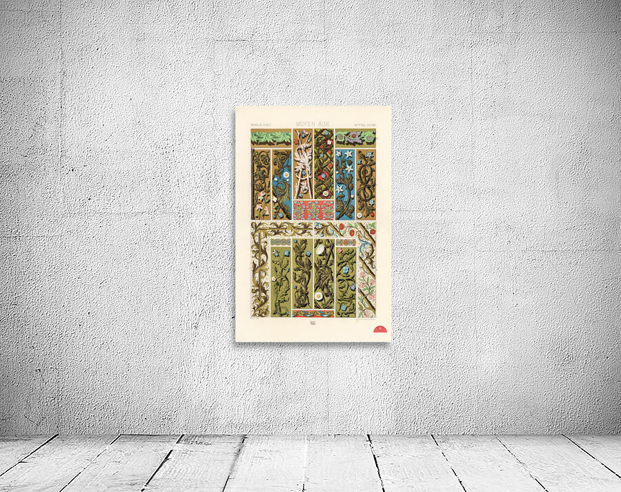 Middle-Ages pattern. 1888 edition Lornement Polychrome by Albert Racine 1825–1893. Wall Preview