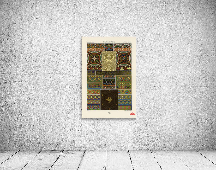Middle-Ages pattern. 1888 edition Lornement Polychrome by Albert Racine 1825–1893. Wall Preview