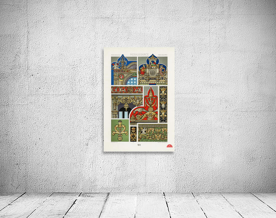 Renaissance pattern. 1888 edition Lornement Polychrome by Albert Racine 1825–1893. Wall Preview