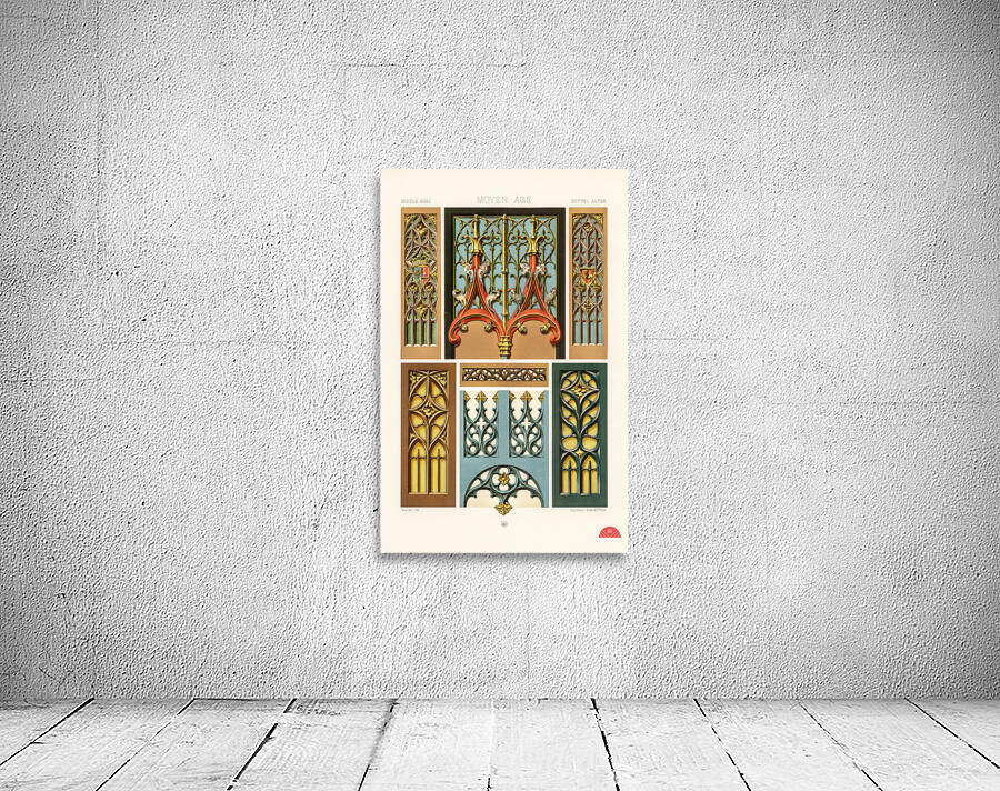Medieval pattern. 1888 edition Lornement Polychrome by Albert Racine 1825–1893. Wall Preview
