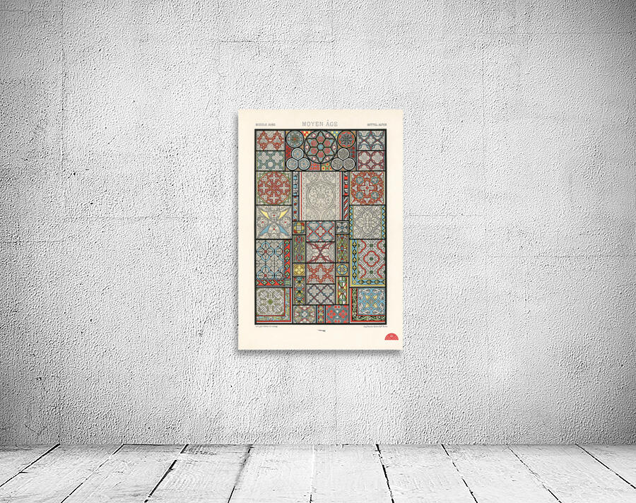 Medieval pattern. 1888 edition Lornement Polychrome by Albert Racine 1825–1893. Wall Preview