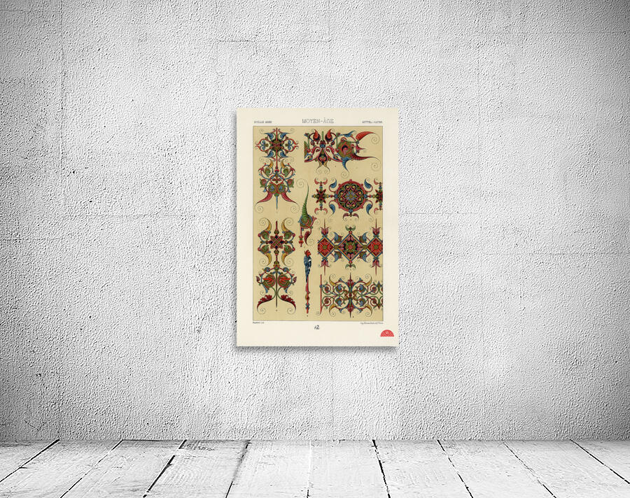 Middle-Ages pattern. 1888 edition Lornement Polychrome by Albert Racine 1825–1893. Wall Preview