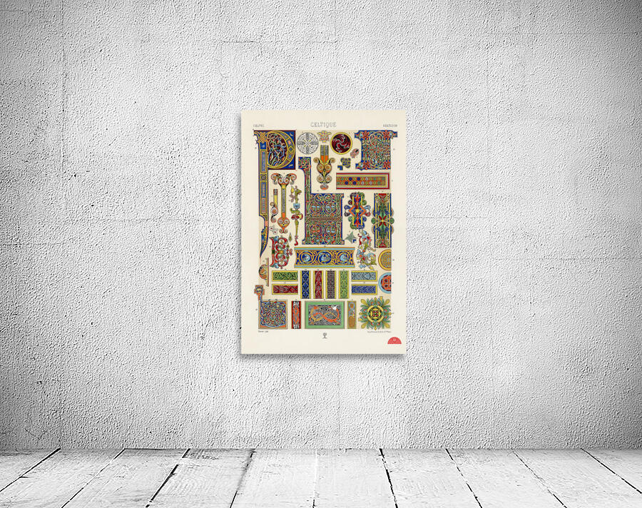 Celtic pattern. 1888 edition Lornement Polychrome by Albert Racine 1825–1893. Wall Preview