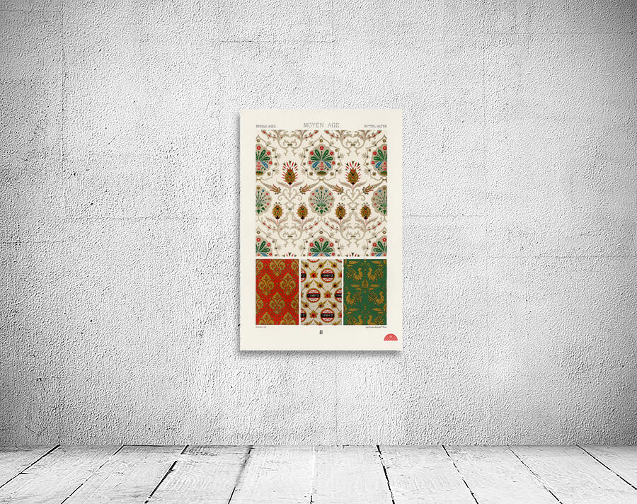 Middle-Ages pattern. 1888 edition Lornement Polychrome by Albert Racine 1825–1893. Wall Preview