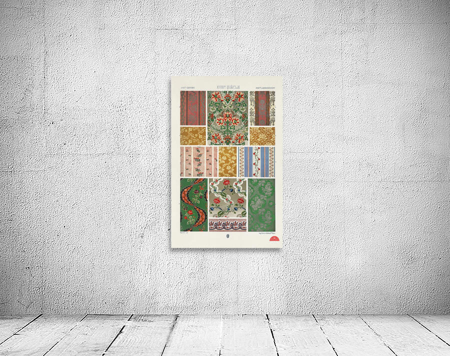 18th Century pattern. 1888 edition Lornement Polychrome by Albert Racine 1825–1893. Wall Preview