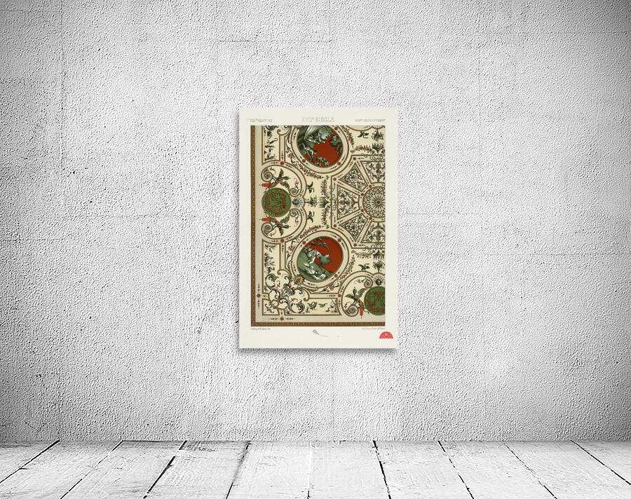 18th Century pattern. 1888 edition Lornement Polychrome by Albert Racine 1825–1893. Wall Preview