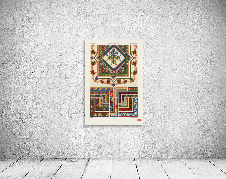 Byzantine pattern. 1888 edition Lornement Polychrome by Albert Racine 1825–1893. Wall Preview