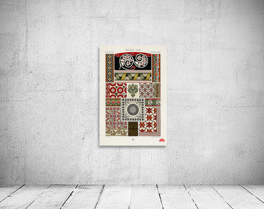 Middle-Ages pattern. 1888 edition Lornement Polychrome by Albert Racine 1825–1893. Wall Preview