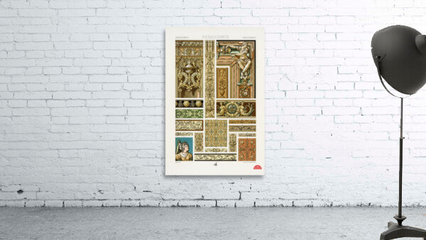 Renaissance pattern. 1888 edition Lornement Polychrome by Albert Racine 1825–1893. Wall Preview