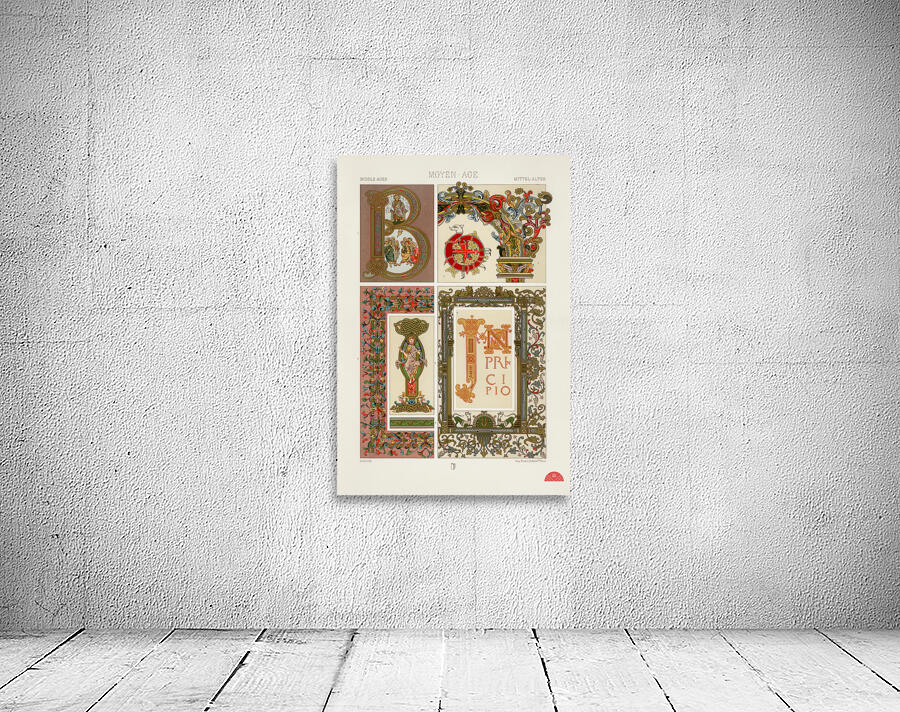 Middle-Ages pattern. 1888 edition Lornement Polychrome by Albert Racine 1825–1893. Wall Preview