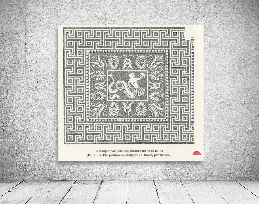 Pompeiian decorative design. 1888 edition Lornement Polychrome by Albert Racine 1825–1893. Wall Preview