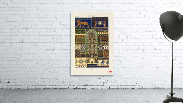 Assyrian pattern. 1888 edition Lornement Polychrome by Albert Racine 1825–1893. Wall Preview