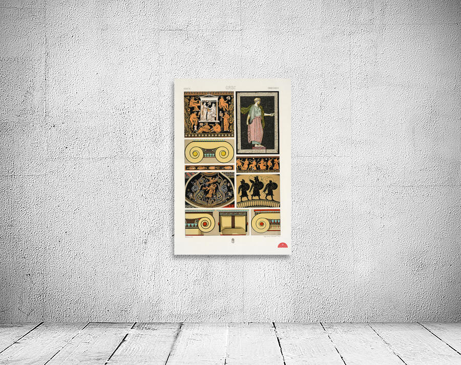 Greek pattern. 1888 edition Lornement Polychrome by Albert Racine 1825–1893. Wall Preview