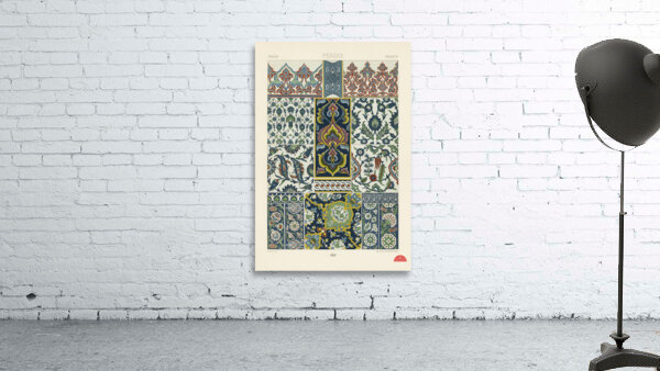 18th Century pattern. 1888 edition Lornement Polychrome by Albert Racine 1825–1893. Wall Preview