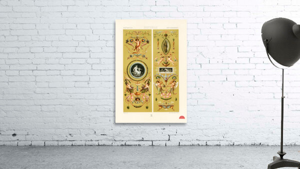 18th Century pattern.  1888 edition Lornement Polychrome by Albert Racine 1825–1893. Wall Preview