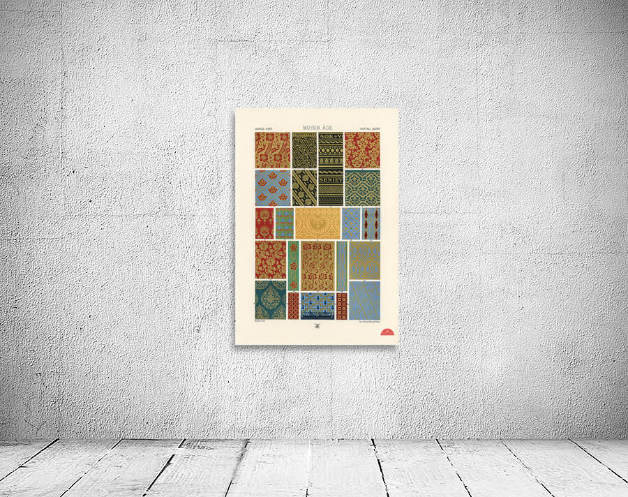 Middle-Ages pattern.  1888 edition Lornement Polychrome by Albert Racine 1825–1893. Wall Preview