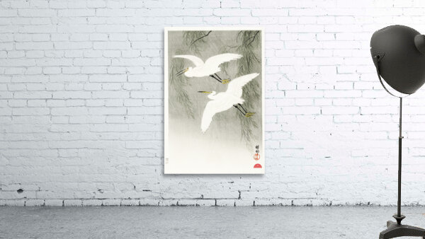 Little Egrets in flight 1925 - 1936 by Ohara Koson 1877-1945. Wall Preview