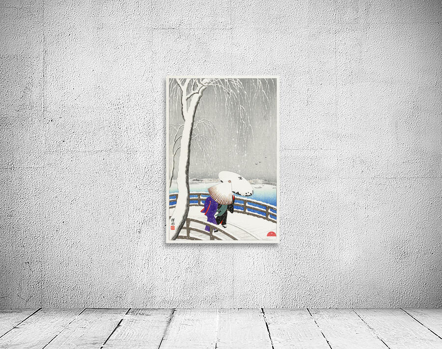 Sparrows on snowy berry bush 1900-1945 by Ohara Koson 1877-1945 Wall Preview