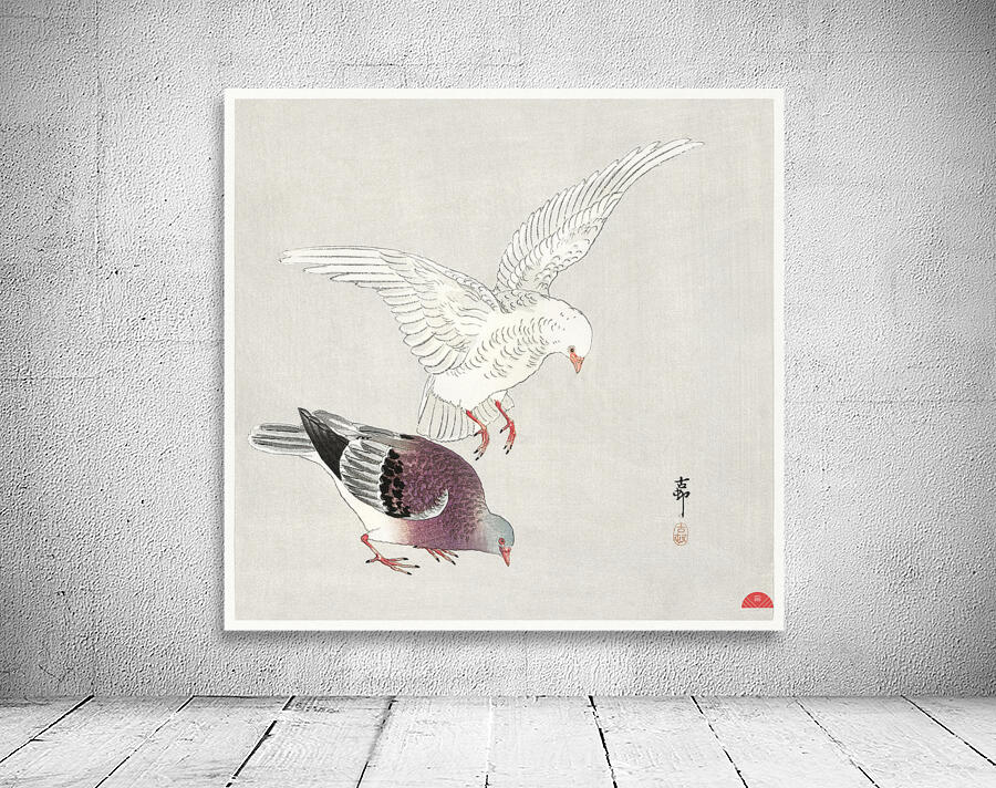 Two pigeons 1877-1945 by Ohara Koson 1877-1945. Wall Preview