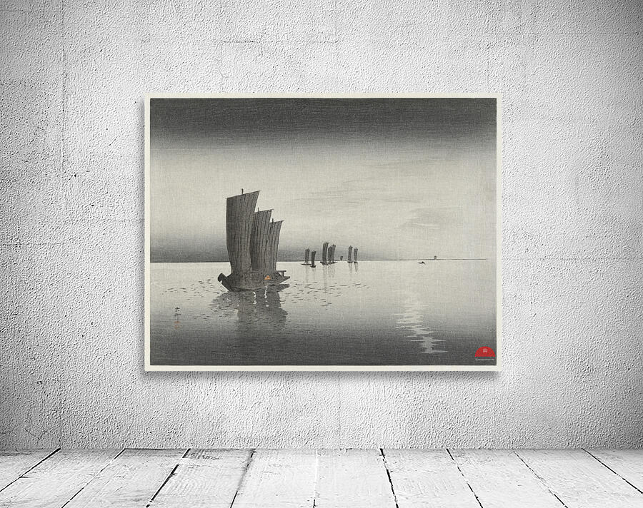 Fishing boats at dusk 1900-1920 by Ohara Koson 1877-1945. Wall Preview