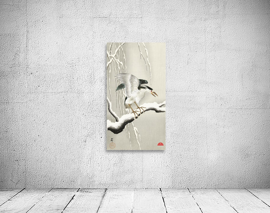 Emerge on snowy branch 1900 - 1930 by Ohara Koson 1877-1945. Wall Preview