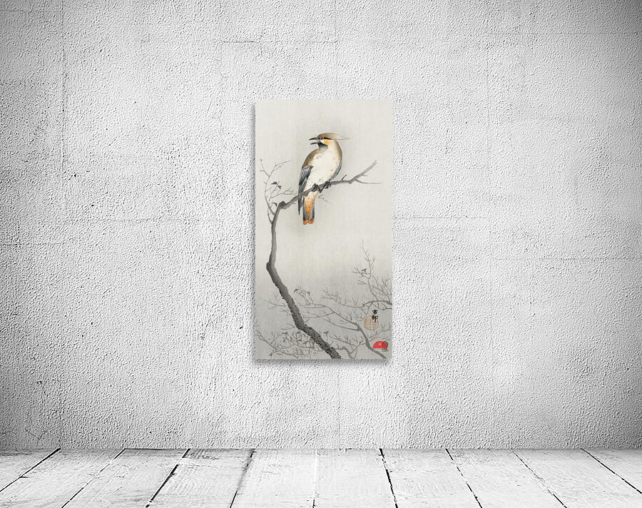 Japanese plague bird on branch 1900 - 1910 by Ohara Koson 1877-1945. Wall Preview