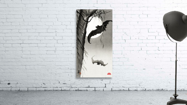 Bats under the full moon 1900-1936 by Ohara Koson 1877-1945. Wall Preview