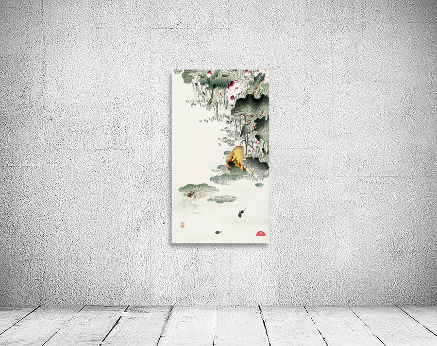Frog and tadpoles 1900 - 1930 by Ohara Koson 1877-1945. Wall Preview