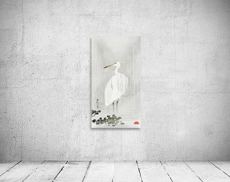 Egret in rain 1900 - 1930 by Ohara Koson 1877-1945. Wall Preview