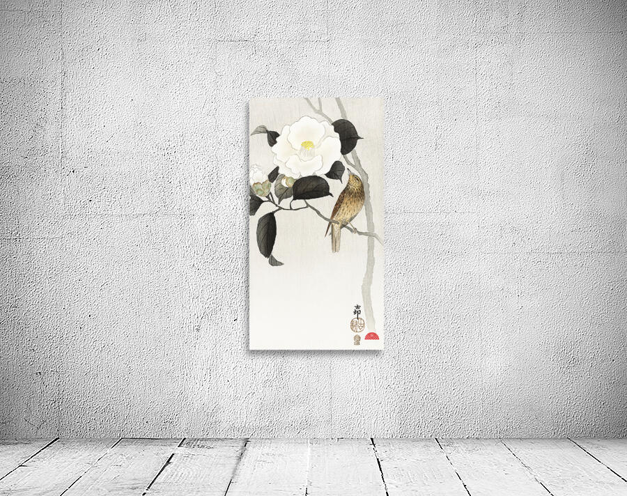 Lapwing on tree stump 1900 - 1930 by Ohara Koson 1877-1945. Wall Preview