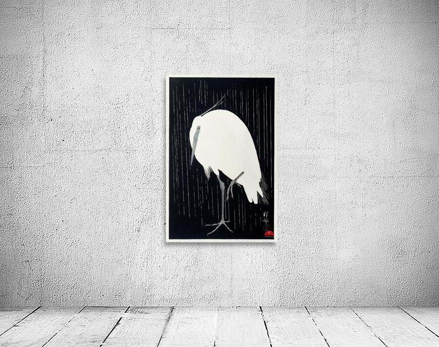 Egret in the rain 1925 - 1936 by Ohara Koson 1877-1945. Wall Preview