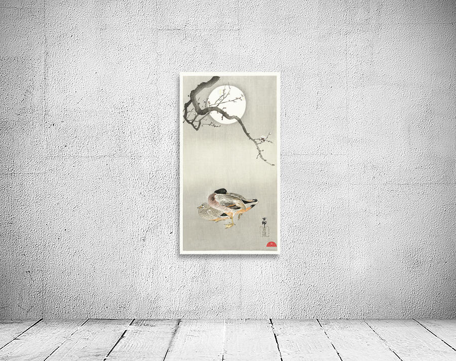 Ducks at full moon 1900 - 1945 by Ohara Koson 1877-1945. Wall Preview