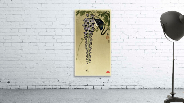 Flycatcher at wisteria 1900 - 1910 by Ohara Koson 1877-1945. Wall Preview