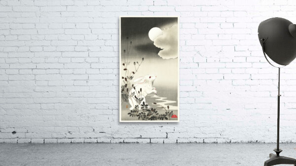 Rabbit at full moon 1900 - 1930 by Ohara Koson 1877-1945. Wall Preview